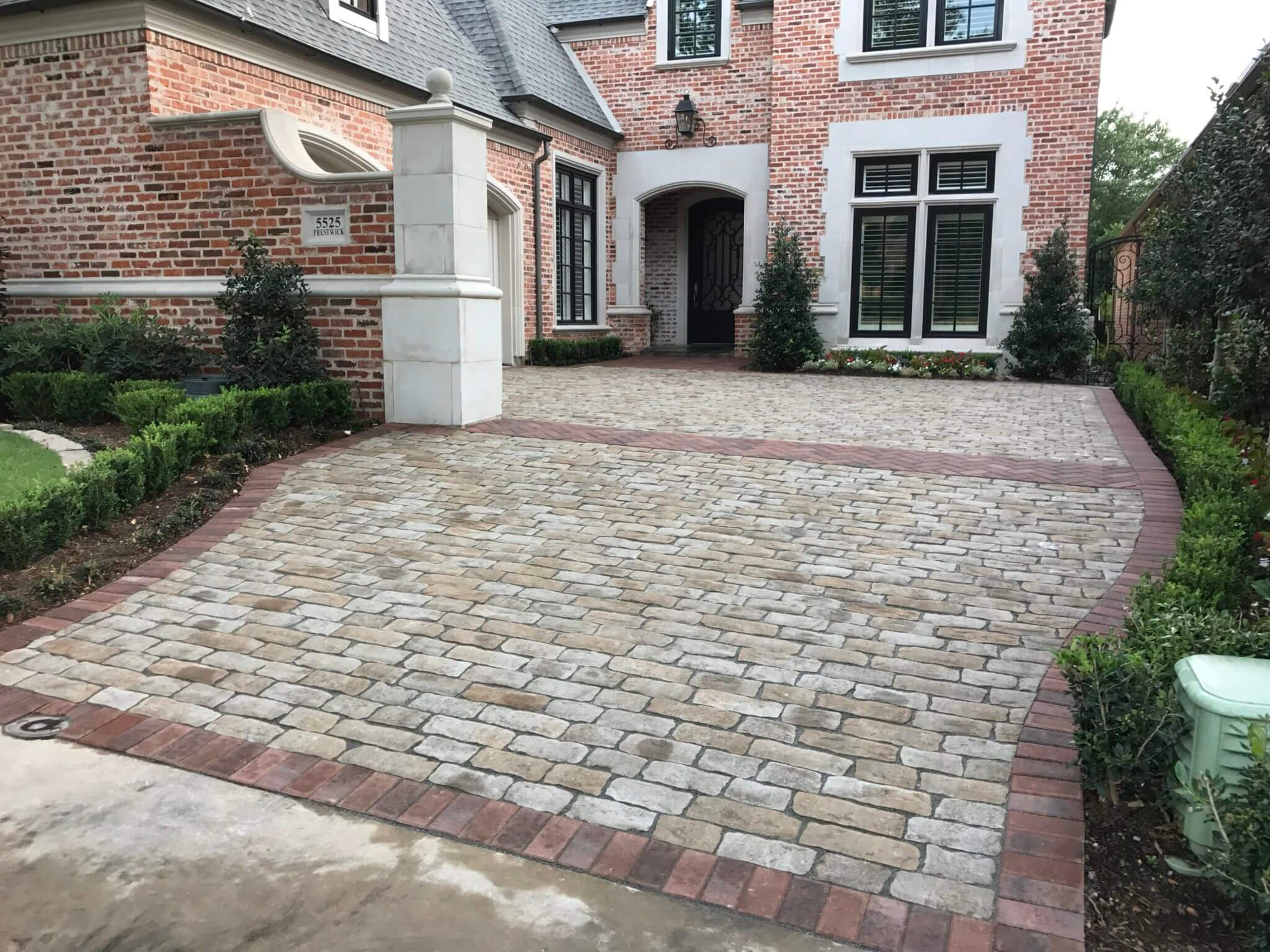 Running bond pattern on a driveway patio in dallas tx